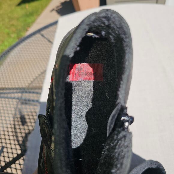 Rieker Black, Red Contrast Trim, Casual Ankle Boot Button Detail Zipper Size 39 - Picture 7 of 11